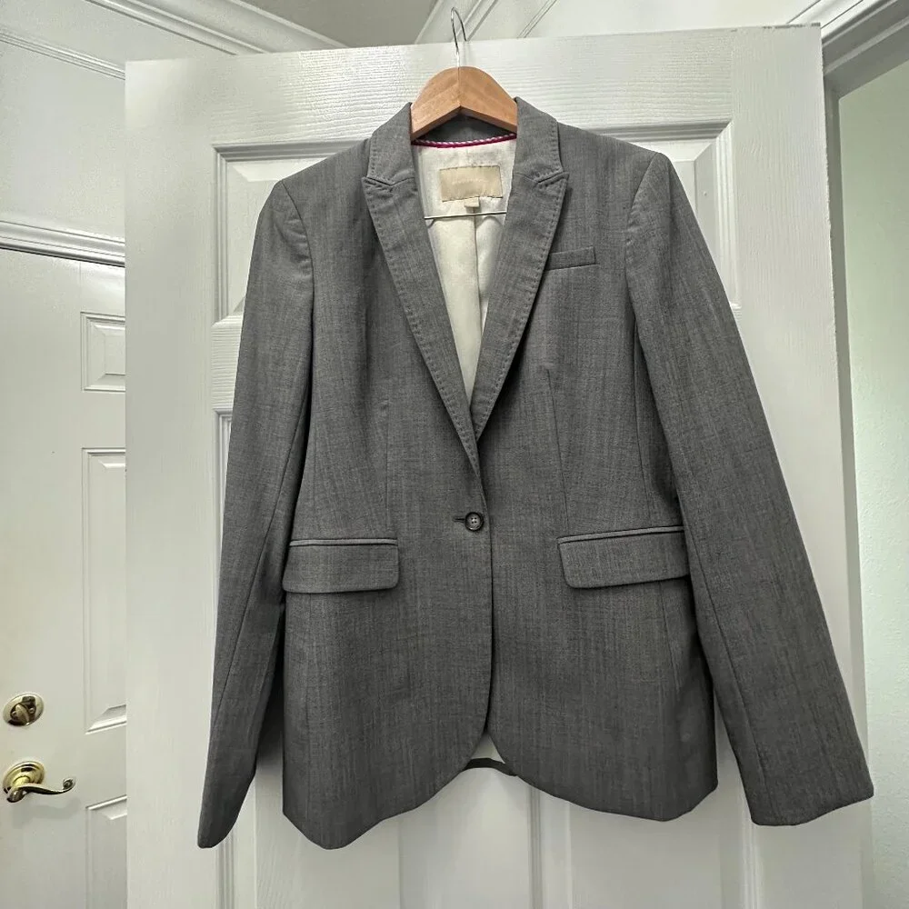 Banana Republic Gray Blazer Suit Jacket Size 12 - Picture 1 of 14